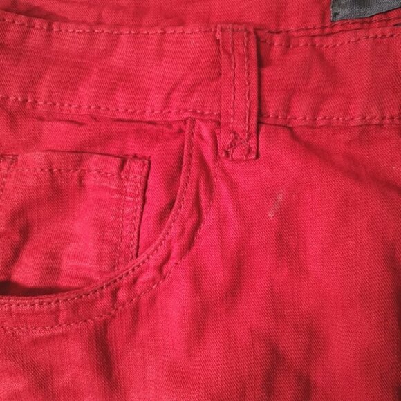 Smoke Rise Men's 34 x 34 Red Distressed Denim Pant - Picture 8 of 16